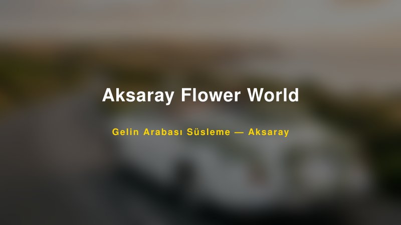 Aksaray Flower World Gelin Arabası Süsleme Fiyatları — 1