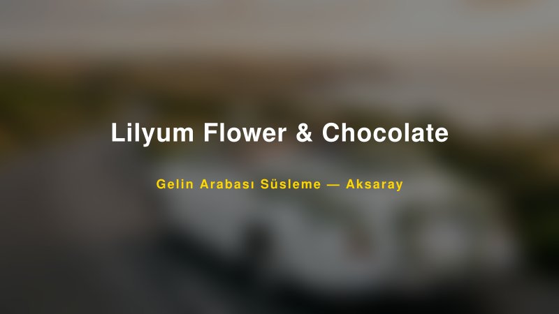 Lilyum Flower & Chocolate ile Trend Gelin Arabası Yazıları ve Konseptleri